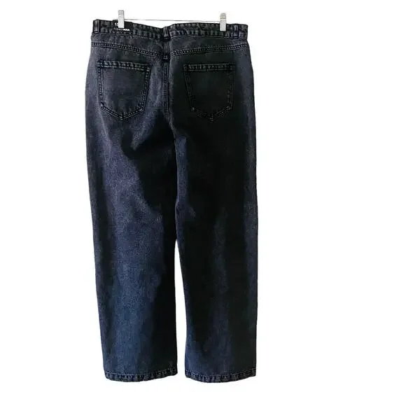 Fashion Nova Got A Secret V Front Straight Leg High Rise Jeans Size 18 NWT Gray - Picture 3 of 12